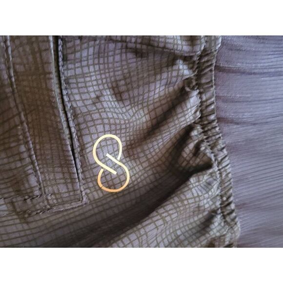 CALIA Shorts Women's Small Blue Woven Bermuda Crosshatch Print Pull On Workout - Picture 4 of 4